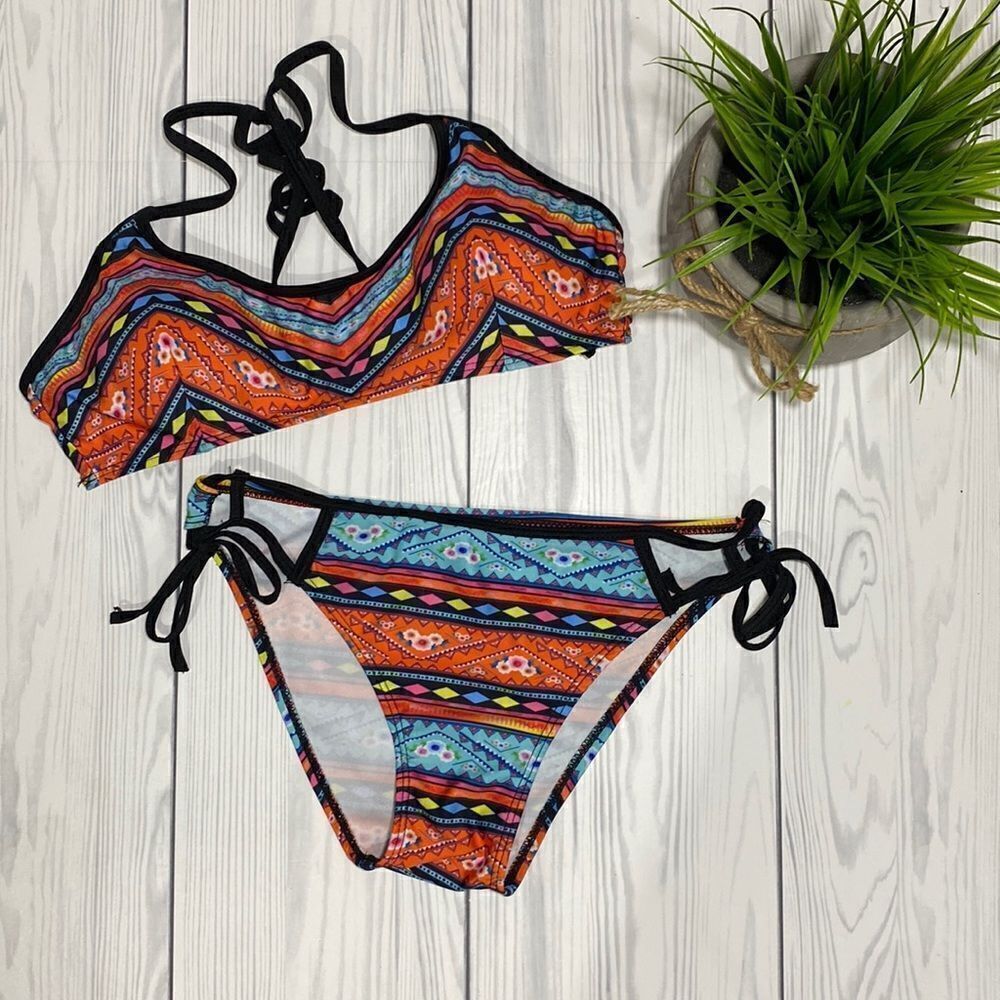Aztec Style Print Bikini Swimwear Size Small